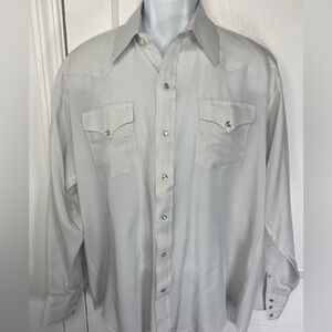 Vintage Panhandle Slim Light Gray Striped Button Down Shirt